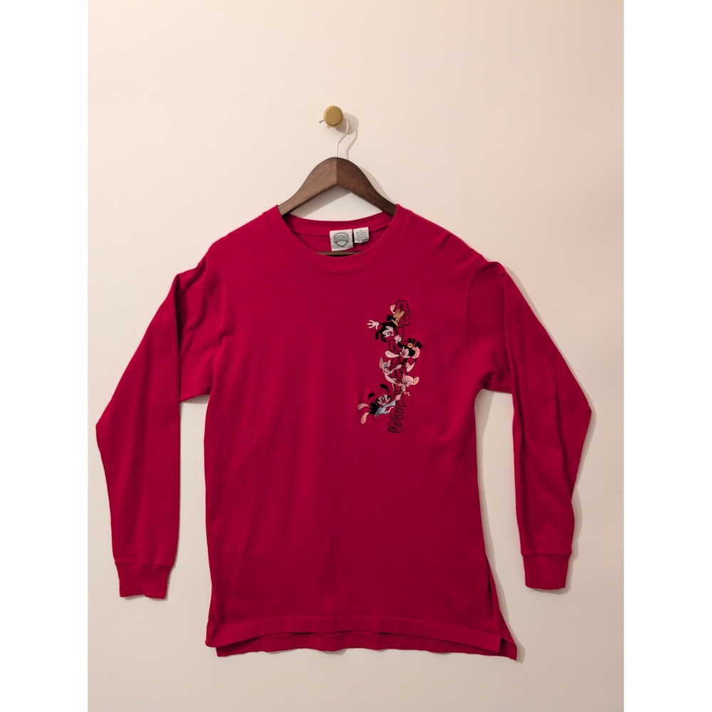 Animaniacs Long Sleeve Shirt Mens L Red Excellent 90s Cartoon Warner Bros Retro